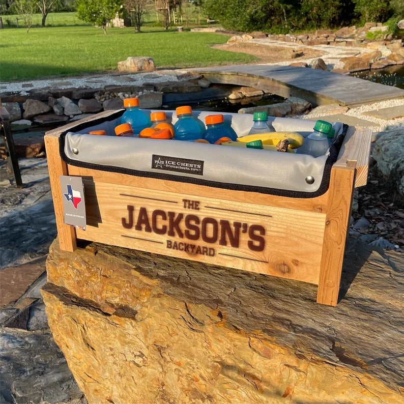 Backyard Decor, Personalized Cooler, Wooden Cooler, Patio Furniture, Outdoor Furniture, Cooler, Tabletop Cooler